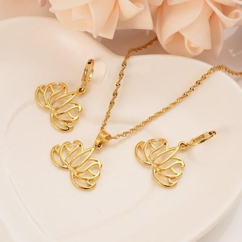 Gold flower Ethiopian women Jewelry Sets Habesha Africa bridals Wedding jewelry Gift Dubai pendnat earrings diy charms