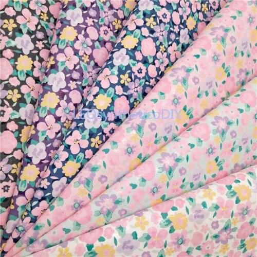 1PC 21X29CM Flowers Faux Leather Fabric, Synthetic Leather Fabric Sheets, PU Leather For Making Bows LEOsyntheticoDIY T248