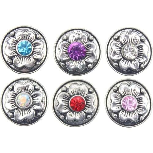 10pcs/lot Oil Painting Snap Buttons for Women Decorative Flower Buttons fit 18mm/20mm DIY Snap Bracelet Buttons Jewelry