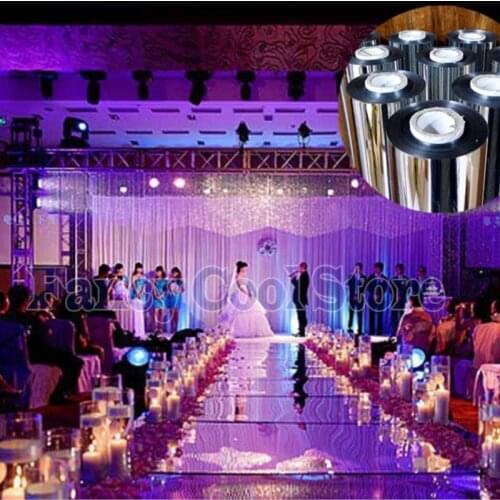100m x 1m Silver Wedding Mirror Floor carpet