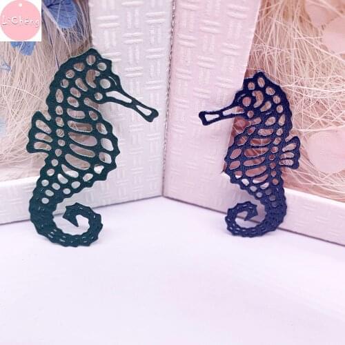 2pcs Hippocampus Metal Cutting Dies Scrapbooking Photo Album Embossing Folder Craft Stencil Stamps and Slimline Card Dies