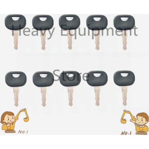 10 Pcs Construction Equipment Ignition key For Atlas Takeuchi NR. 201 Wheel Loader 3643912 Fit TW65 TW80