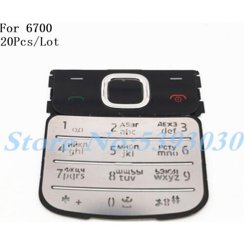20Pcs/Lot For Nokia 6700 6700C Classic Housing Keypad Mobile Phone 6700C Keyboard Replacement English Or Russian Keypad