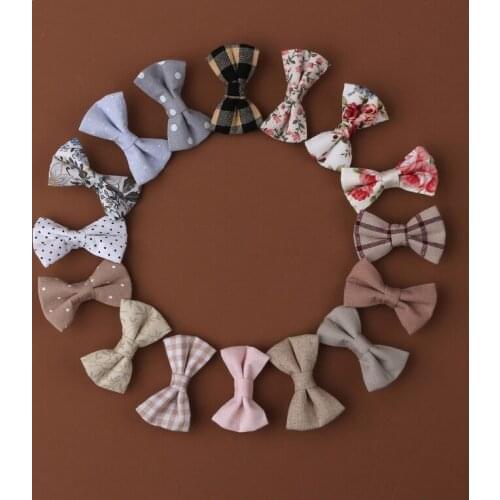 W3JF 3 Pcs Baby Girls Bow Hair Clips Kids Infant Hairpin Cute Handmade Cotton Party Hair Clip Toddler Barrettes Headwrap Hair