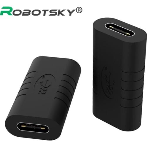 ROBOTSKY USB C Adapter Female to Female Type C Adapter Straight Tiny USB-C Adaptor USB 3.1 Type-C Connector Converter
