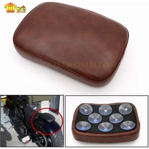 CK CATTLE KING Motorcycle Accessories Rectangular Pillion Passenger PAD Seat 8 Suction CUP For Harley Custom Chopper 2 Color