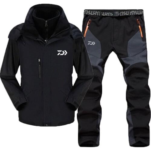 2018 Daiwa High Quality Fishing Clothing Sets Men Breathable Outdoor Sportswear Suit Winter Keep Warm Fishing Shirt and Pants