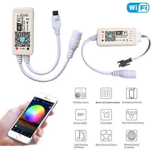 DC 5V 12V 24V Magic Home Mini Bluetooth / WiFi LED Controller for Single Color / RGB / RGBW / Pixel Full Color LED Strip light