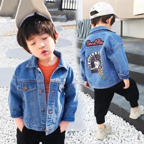 Fashion 2021 Baby Boy Denim Jackets Coat Children Spring Autumn Kids Boys Outerwear Coats For 2T 3T 4 5 6 7 8 9 10 Year Boy Wear