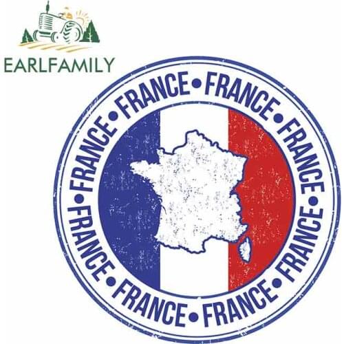 EARLFAMILY 13cm x 12.9cm for France Funny Car Stickers Vinyl Waterproof RV VAN Car Accessories JDM Anime Sign Logo Cartoon