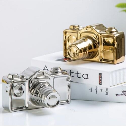WU CHEN LONG Nordic Abstract Camera Art Sculpture Luxurious Figurine Ceramics Craft Home Decoration Accessorie Living Room R3814