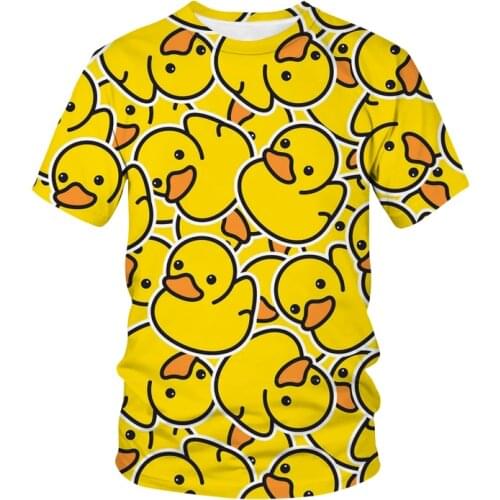 Animal Ducks 3D Print T-Shirts Fashion Cartoon Streetwear Men Women Shorts Sleeve T Shirt Harajuku Kids Boys Tees Tops Clothing