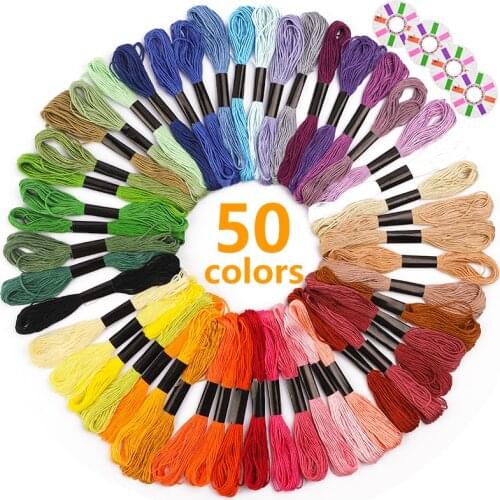 Imzay 36-50 Multicolor Embroidery Thread Cross Stitch Floss Threads Cotton Sewing Skeins Kit DIY Sewing Tool