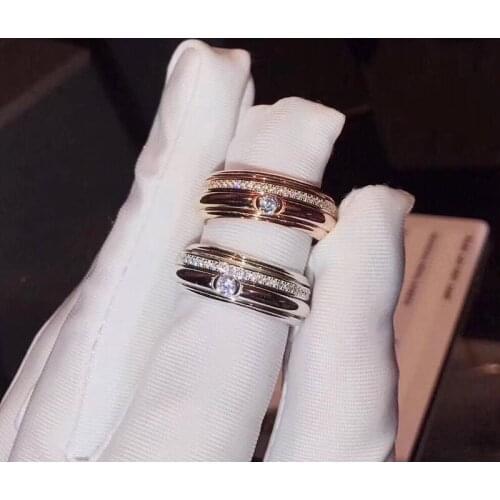 Famous brand rotation ring wedding engagement turning the middle cz crystal moving ring S925 stelring silver jewelry