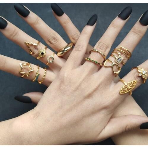 INZATT Real 925 Sterling Silver Flower Zircon Moon Star Adjustable Ring For Fashion Women Fine Jewelry Hiphop Accessories