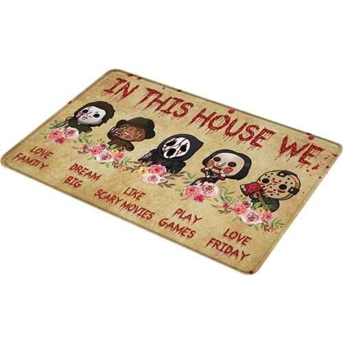 Creative Letter Printed Doormat Multi-purpose Absorbent Non-Slip Blanket for Kitchen Bedroom Bathroom AUG889