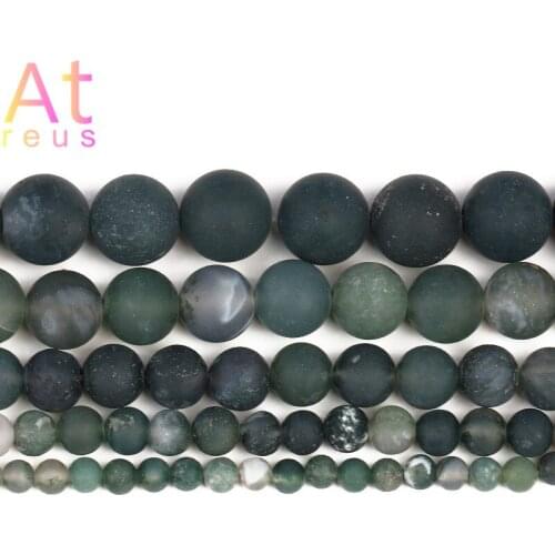 New Dark Green Aquatic Agate Round Natural Stone Beads For Jewelry Making 4/6/8/10/12mm Jadeite DIY Bracelets Necklace