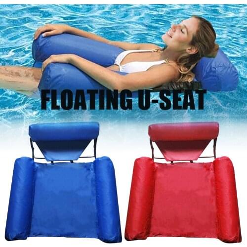 PVC Summer Inflatable Foldable Floating Row Swimming Pool Water Hammock Air Mattresses Bed Beach Water Sports Lounger Chair