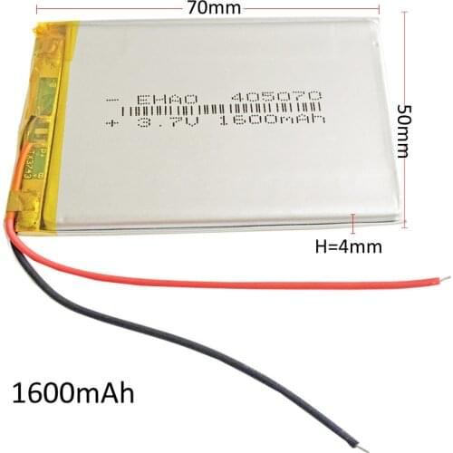 3.7V 1600mAh Lithium Polymer Accumulator Li ion lipo Rechargeable Battery For E-books mobile power bank DIY Tablet PC 405070