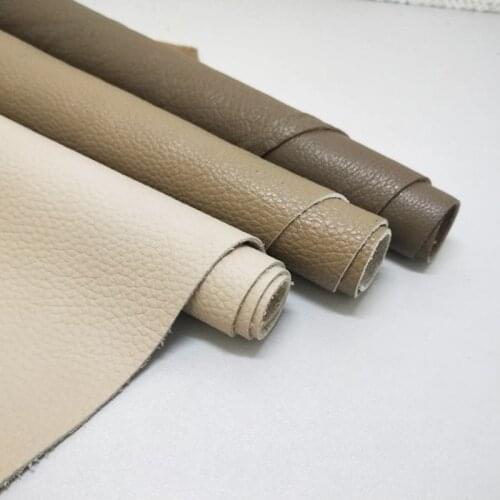 50x50cm Genuine Leather Materials Top Layer Cowhide Whole Khaki Sofa Seat Beige Brown Handmade Fabric