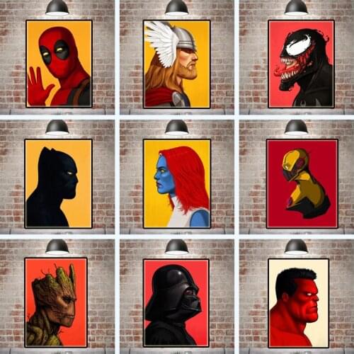 Cartoon Posters Marvel Superhero Modern Movie Spider-Man Guardians of the Galaxy Canvas Painting and Prints Home Art Wall Decor