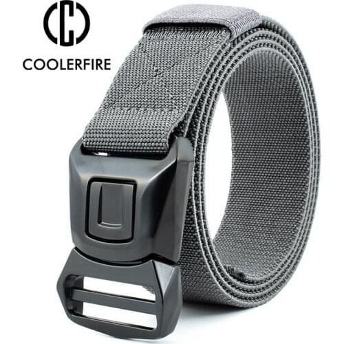 Men Nylon Webbing Belts High Quality Canvas Automatic Plastic Buckle Sports Outdoor Belts for Men Casual Leisure Strap HB030