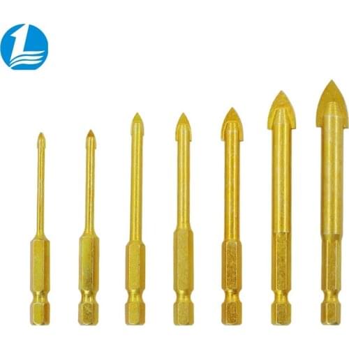 Power tool accessories set ceramic tile glass hole opener Hex shank ceramic industrial grade alloy triangular drill bit