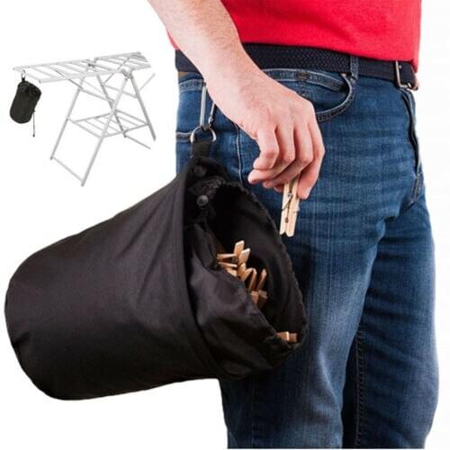 Clothing & Wardrobe Storage NEW Hanging Clothespin Bag Clothes Pin Drawstring Laundry Sturdy Storage Holder