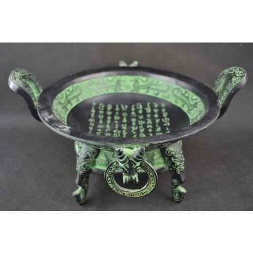 Elaborate Chinese Collectibles Old Decorated Handwork Bronze Carving Dragon 3 Legs Big Burner