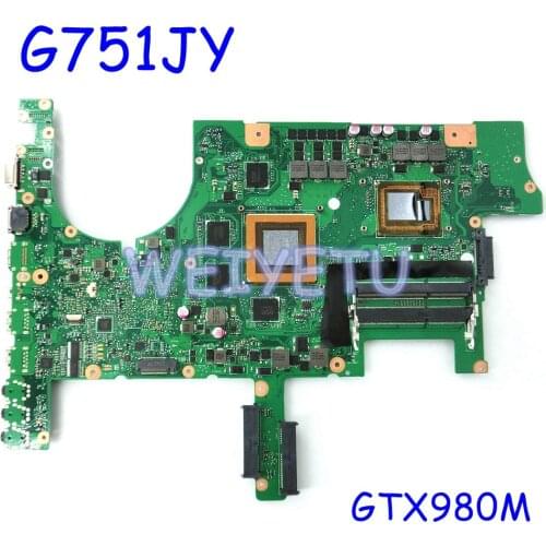 ROG G751JY GeForce GTX980M W/ i7CPU motherboard for ASUS ROG G751J G751JY G751JT G751 G751JL Laptop Notebook Mainboard Rev2.5