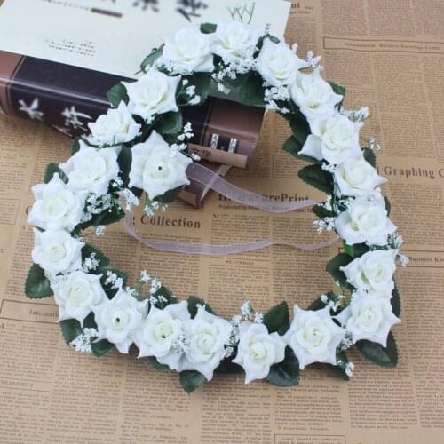 Romantic Hanging Rose Flower Wreath Valentine Garland For Wedding Party Home Decorations