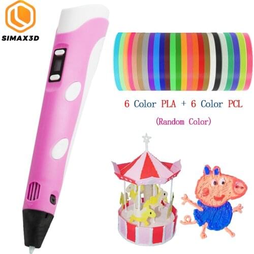 SIMAX3D 3D Printing Pen DIY LED Screen Pen with 1.7mm PLA/PCL Filament Creative Toy Gift for Children Design Drawing Painting