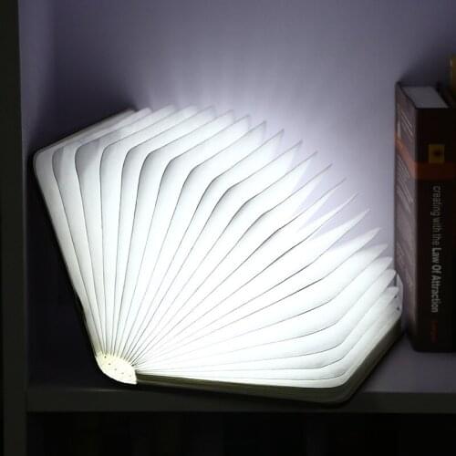 [Seven Neon]2018 fashion 4.5W Wooden Folding Book Light,Magicfly USB Rechargable Shaped Light Led Desk Table Lamp for Decor