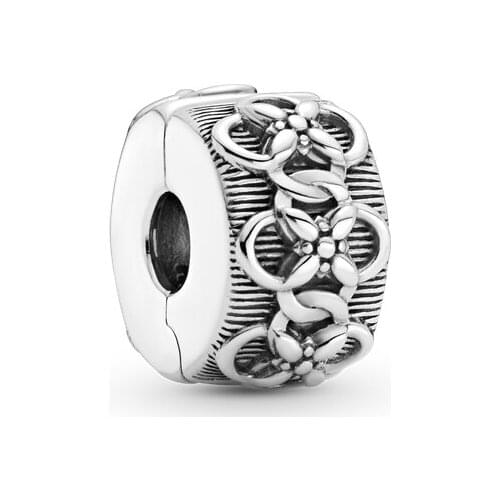 Flower Pattern Clip Charms 925 Sterling Silver Beads for Jewelry Making Fits Original Pandora Bracelet Women DIY Gift Kralen