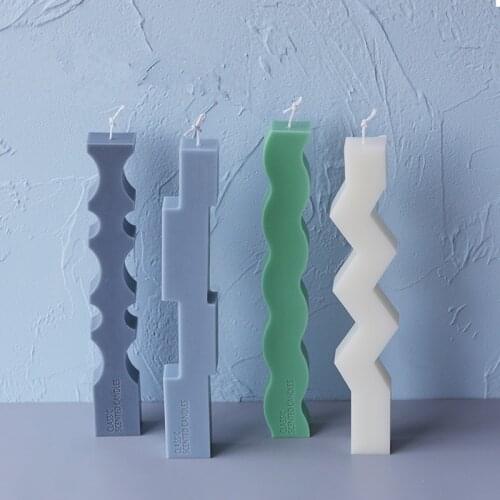 Speical Shaped Strip Candle Silicone Mould European Simple Candle Molds Home Decoration Candle Moulds New Years Eve 2021