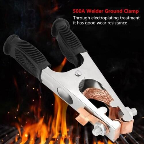 Welding Ground Earth Clamp Copper Clamp Welding Electrode Holder Earth Ground Cable Clip 500A For Welding Clamps Welder Tools