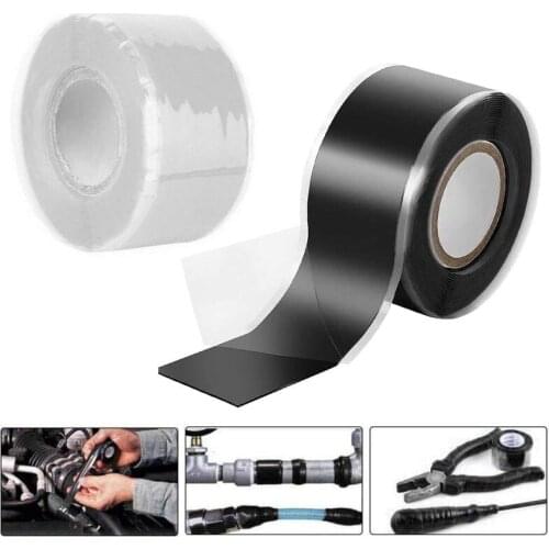 Super Strong Fiber Repair Tape Waterproof Stop Leak Seal Repair Tape Self Fusing Wire Hose Rescue Performance Silicone Seal Tape
