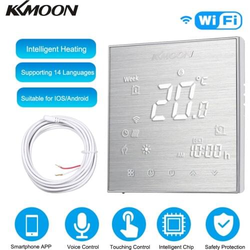 KKmoon Thermostats Digital Water/Gas Boiler Heating Thermostat WiFi Voice Control Touch screen Home Room Temperature Controller