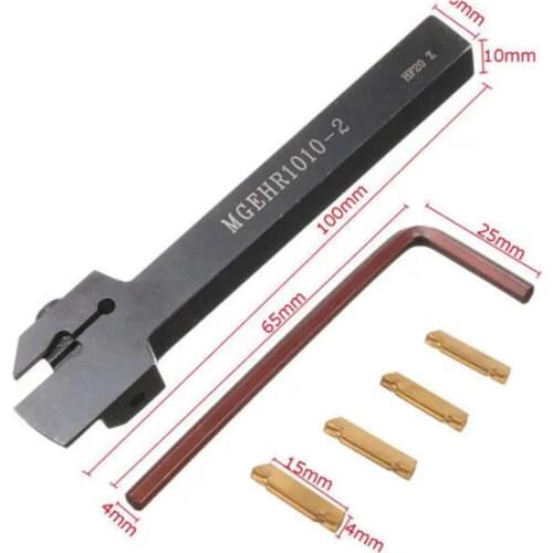 MGEHR 1010-2 10x10x100mm Lathe External Grooving Turning Tool Holder With 4pcs MGMN200 Carbide Insert blades
