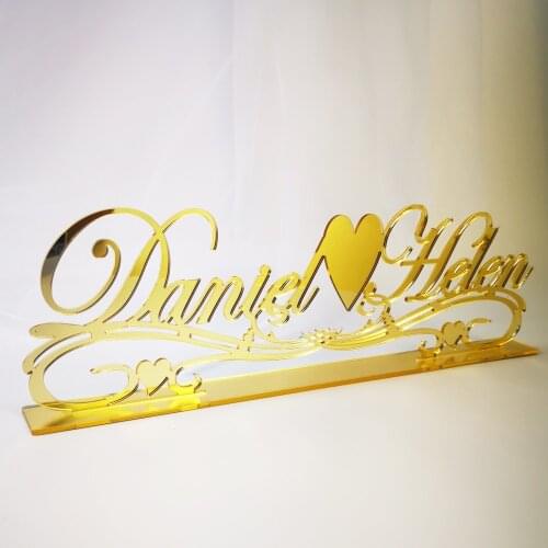 Custom Mirrored Name for Table Decor Acrylic Mirror Tableshow Wedding Decoration on Desktop Personalized Valentines Day