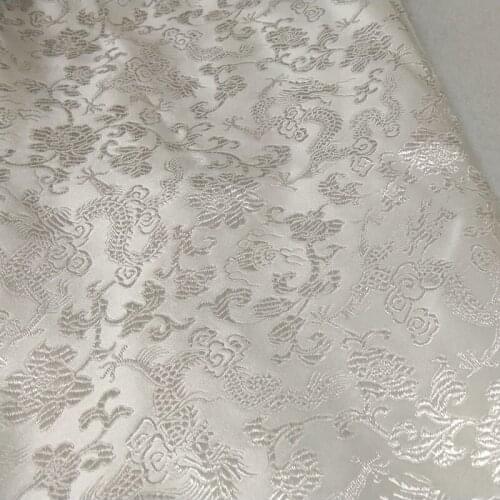 ViaPhil Brand Classic White Dragon Jacquard Apparel Dress Costume Animal 50x72cm Cloth Dress Upholstery Furnishing Materil