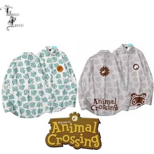 Game Animal Crossing 3D Printing Unisex Shirt Women/Men Casual Long Sleeve Cool Loose Button Streetwear Overclothes Oversize 6XL