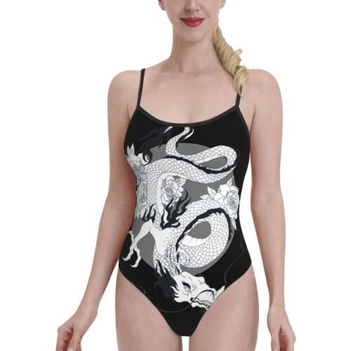 Women 2021 sexy Bikinis Dragon Tattoo Women Swimsuit One-Piece Swimwear Asian Culture bathing suit SwimSuit For Women