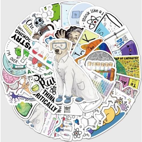10/50Pcs Funny Science Lab Chemistry Stickers Scientists Dog Sticker To DIY Laptop Suitcase Notebook Motorcycle Decals Kids Toy