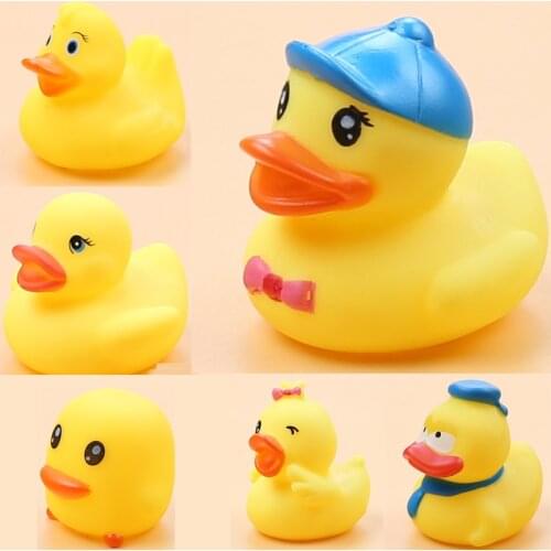 100pcs/lot Big Squeaky Rubber Duck Bath Toys Baby Infant Shower Water Toys Swimming Pool Floating Toys for Kids Water Play Game