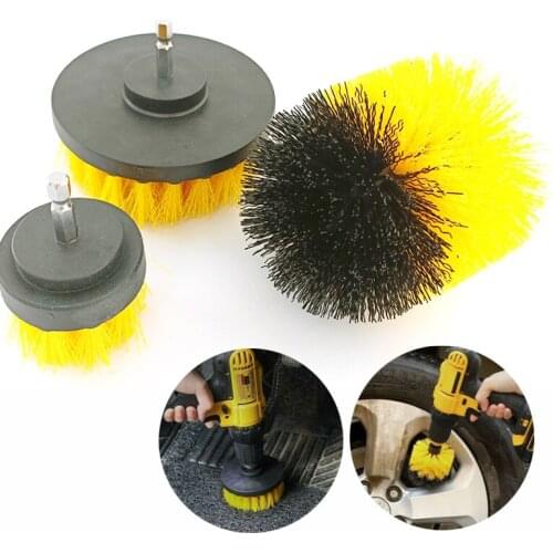 2"/3.5"/4''/5"Car cleaning Brush Drill Kit for Car Tires Nylon tidying tools Drill Scrubber Brushes