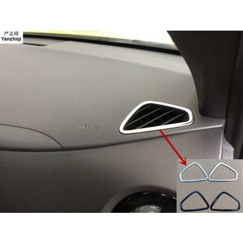 Stainless steel 2pcs/lot Instrument panel left and right air outlet decorative frame For Hyundai Kona Encino 2018 2019