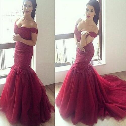 2020 Sexy Mermaid Evening Dresses Long Appliques Strapless Sleeveless Chapel Tulle Party Dresses Gown Hot Sale