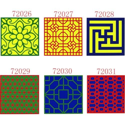 20x20CM 6pcs/set Chinese Styles Vintage Window Flowers Cake Fondant Decoration Stencils Molds Home Window Wall Paiting Template