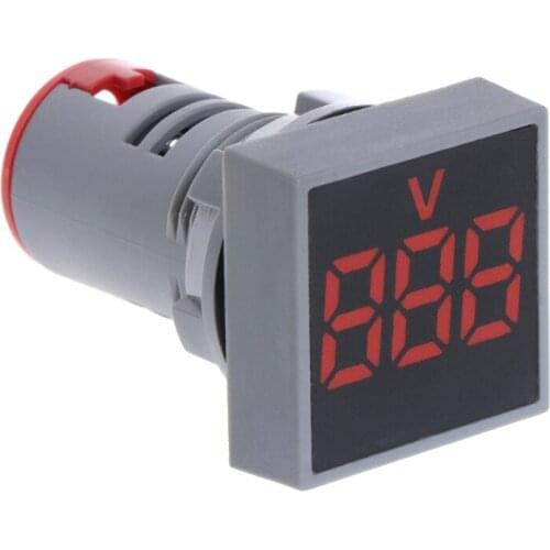22MM AC 6-500V Voltmeter Square Panel LED Digital Voltage Meter Indicator Light